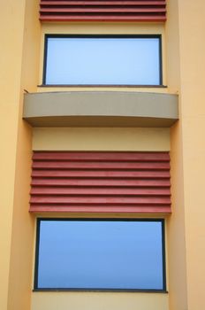 Close up of the modern building windows.
