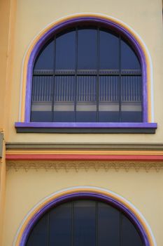 Close up of the modern building windows.
