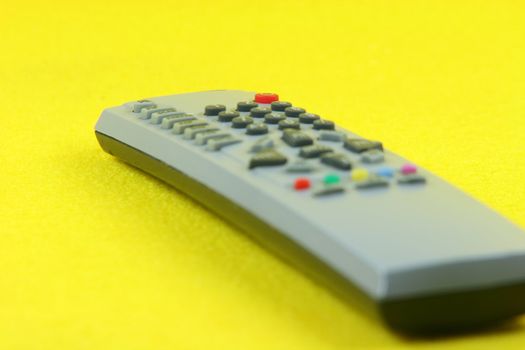 television cableless control in yellow background technology concepts