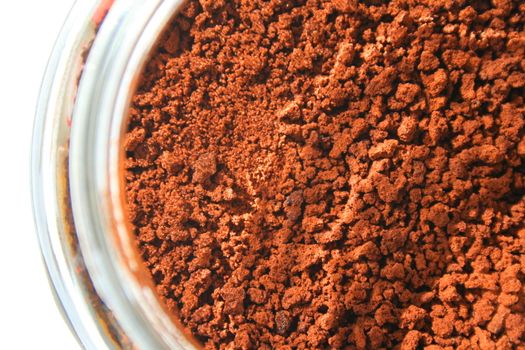 Close up of a coffee in a jar.
