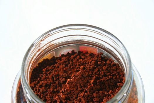 Close up of a coffee in a jar.
