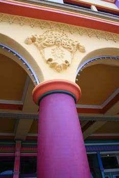 Close up of a unique column of a building.
