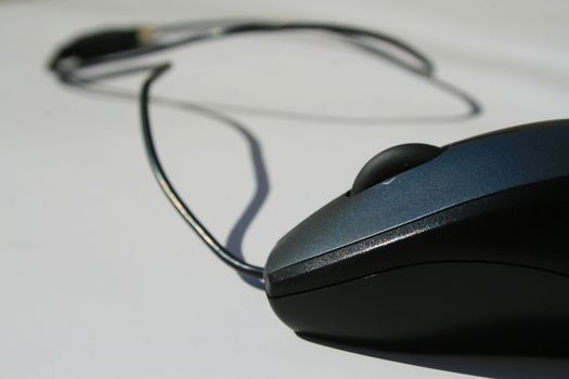 Close up of a computer mouse.
