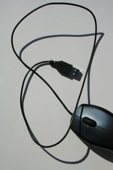 Close up of a computer mouse.
