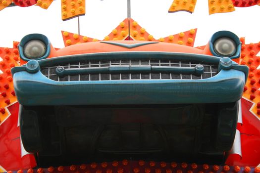 Close up of a decorative car.
