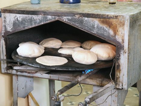 Baking Oriental Arabic Middle Eastern pita bread