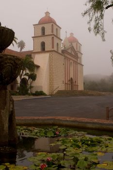 Historic Spanish mission in Santa Barbara, California