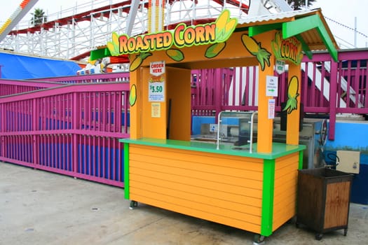 Close up of a fast food booth.
