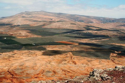 Landscape view from the isle of Lanzarote, Canarias.