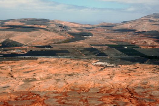 Landscape view from the isle of Lanzarote, Canarias.