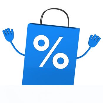 Blue sale percent bag wave behind wall