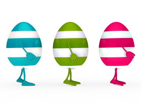 colorful estern eggs go in a series