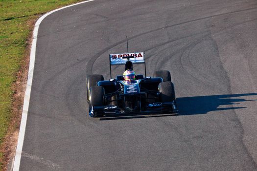 JEREZ DE LA FRONTERA, SPAIN - FEB 11: Pastor Maldonado of Williams F1 races on training session on  February 11 , 2011, in Jerez de la Frontera , Spain