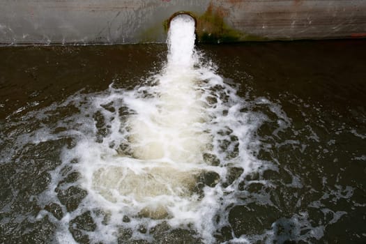water pollution from hole to the river