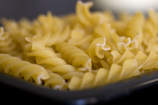 Close up of Fusilli, Italian pasta