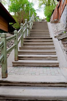 Old long sairway in old city