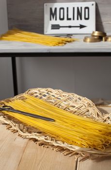 Famous italian Spaghetti on the table