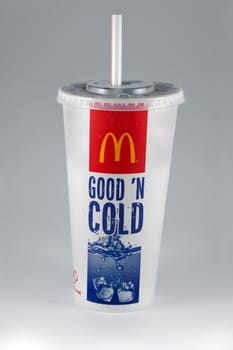 A studio shot of a McDonald's Soft Drink.