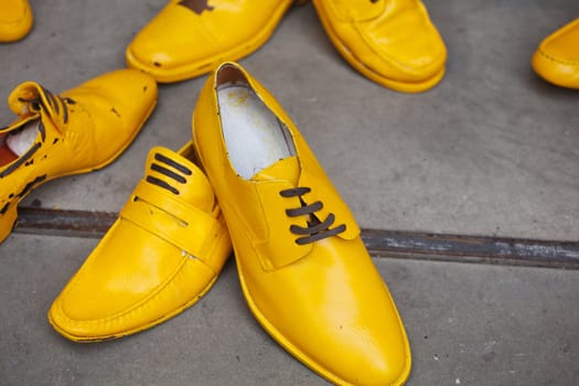 A lot of Yellow shoes