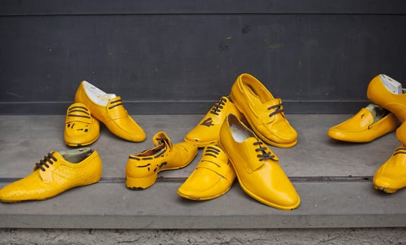 A lot of Yellow shoes