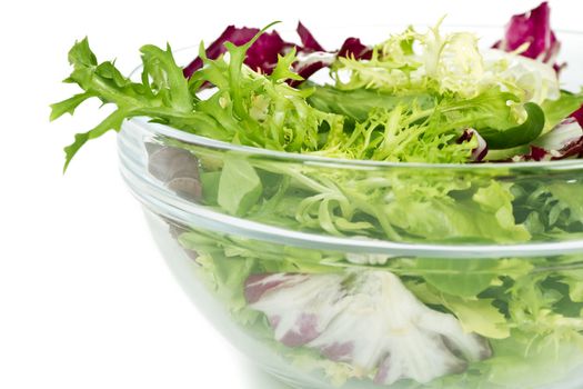 Bowl of fresh salad - isolated