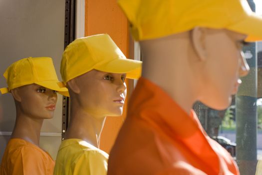 Mannequins in a shop window