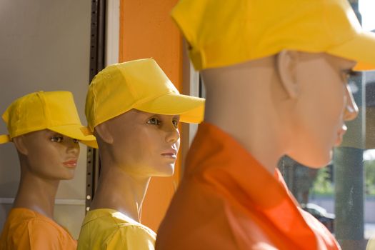 Mannequins in a shop window