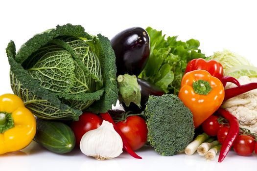 Vegetables isolated over white