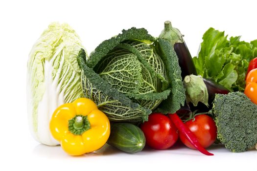 Vegetables isolated over white