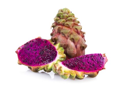 Dragon fruits isolated over white