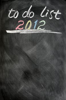 2012 to-do list with copy space on blackboard