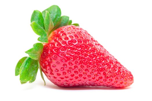 Ripe Berry Red Strawberry on white background, closeup