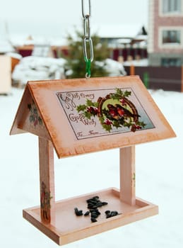 Feeder for the birds on winter
