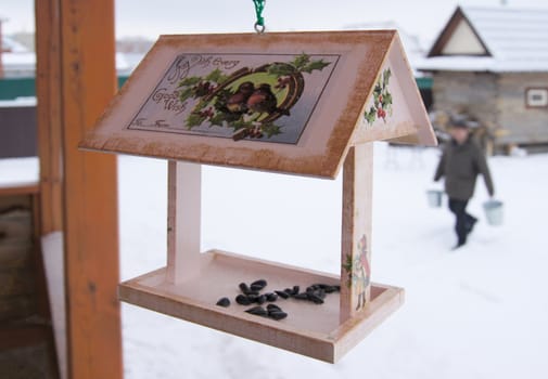 Feeder for the birds on winter