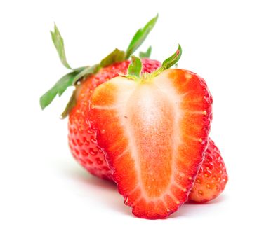 Ripe Berry Red Strawberry on white background