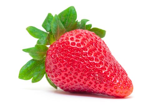 Ripe Berry Red Strawberry on white background, closeup