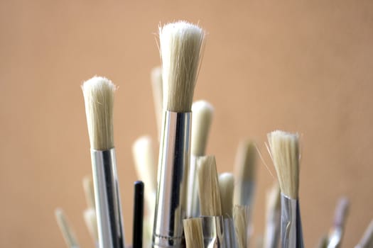 A set of new bristle paintbrushes