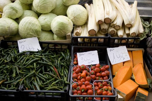 Vegetables in the street market