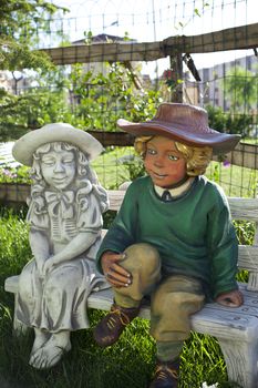 Painted statue in the garden