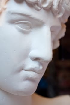 View of a marble Face sculpture