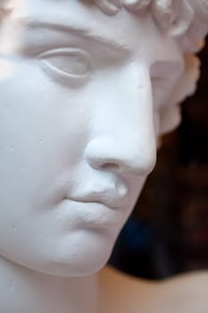 View of a marble Face sculpture