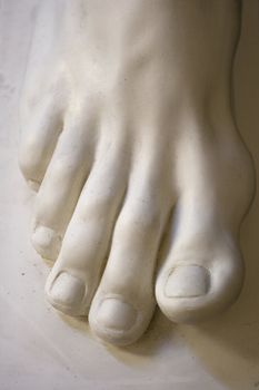 Detail of a foot sculpture