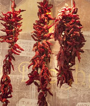 Photo of Dried red hot chili peppers