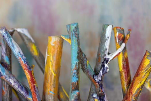Photo of colorful wooden sticks