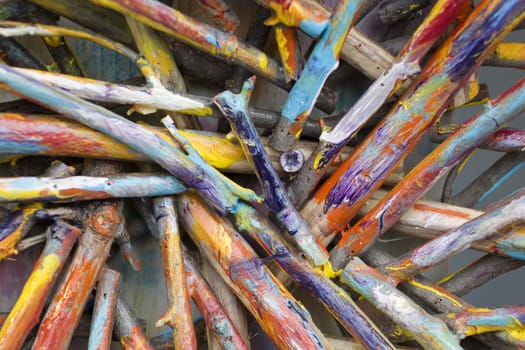 Photo of colorful wooden sticks