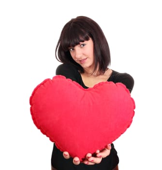 beauty girl with valentine heart