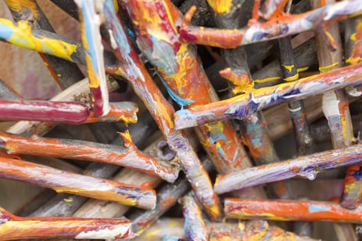 Photo of colorful wooden sticks