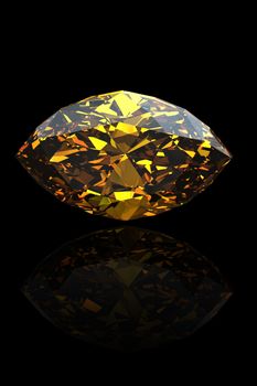  Marquis. Citrine. Jewelry gems on black background