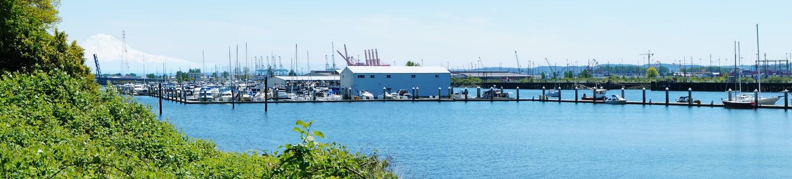 Tacoma Browns Point marina view and Mr.Rainier.