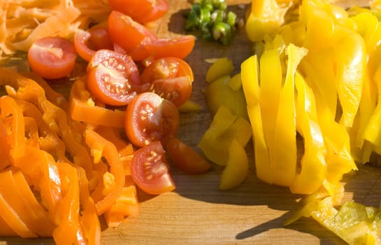 Various vegetables on a cutting board